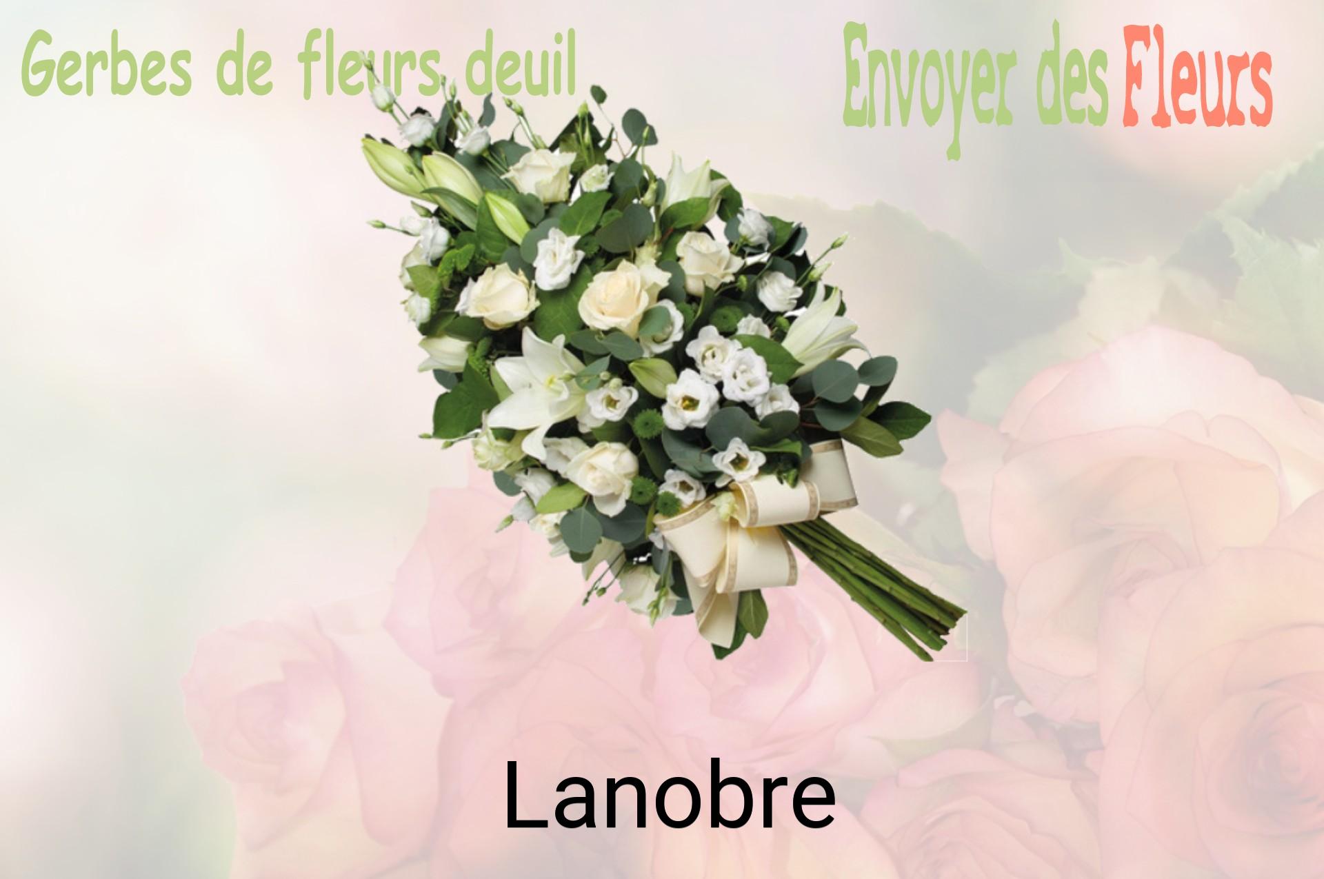 Gerbe de fleurs de deuil livrée à Lanobre